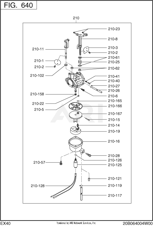 640 Fuel And Lubricant Diagram and Parts List for EX400D51011  Subaru Engine