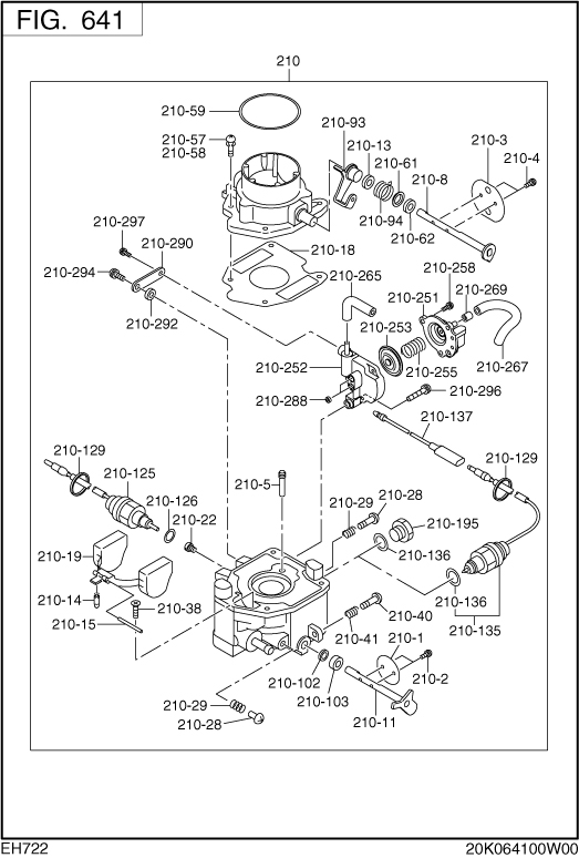 Fuel Lubricant Group Diagram and Parts List for EH722DS7021 EH722 Subaru Engine