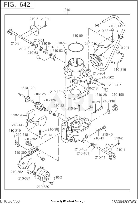 642 Fuel And Lubrication Diagram and Parts List for EH650DB5440  Subaru Engine