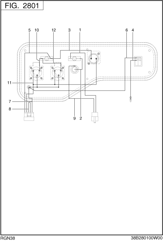 Wire Harness Diagram and Parts List for RGN38118000 RGN3800 Subaru Generator