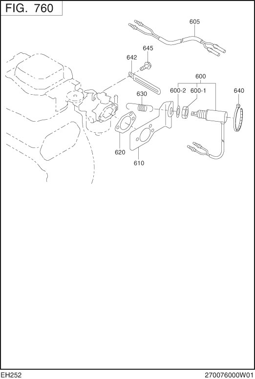 Electric Device Diagram and Parts List for EH252D22022 EH252 Subaru Engine