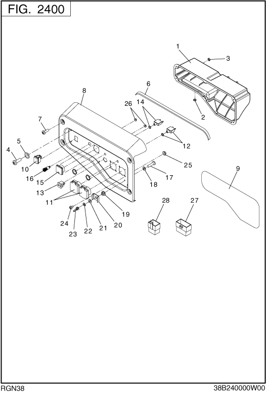 Control Box Diagram and Parts List for RGN38016000 RGN3800 Subaru Generator