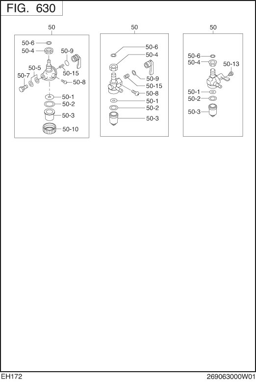 Fuel Lubricant Diagram and Parts List for EH172BS0241 EH172 Subaru Engine
