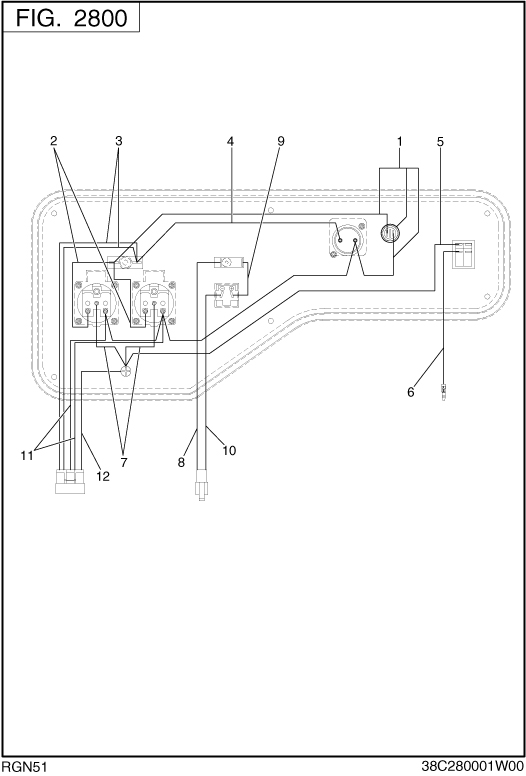 Wire Harness Diagram and Parts List for RGN51026000 RGN5100 Subaru Generator
