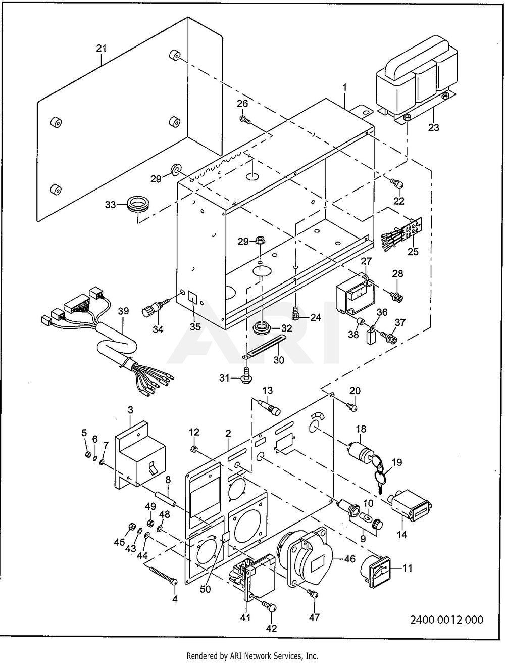 2400 Control Germany Receptacle Diagram and Parts List for RGV10K77010  Subaru Generator