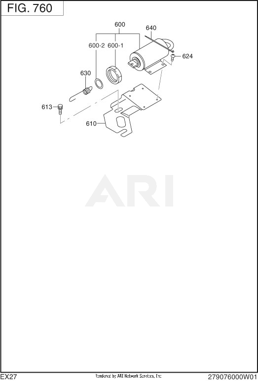 760 Electric Device Diagram and Parts List for EX270D20302  Subaru Engine