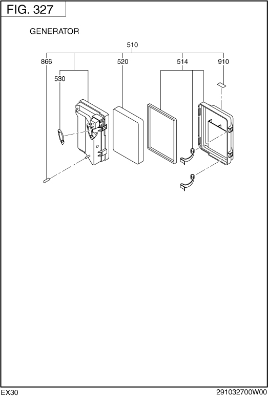 Intake Exhaust Diagram and Parts List for EX300DM2010 EX300 Subaru Engine