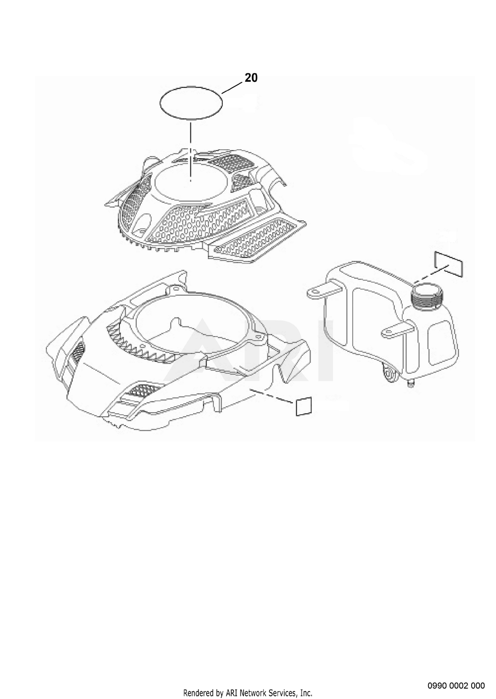 990 Labels Diagram and Parts List for EA175VS7300  Subaru Engine