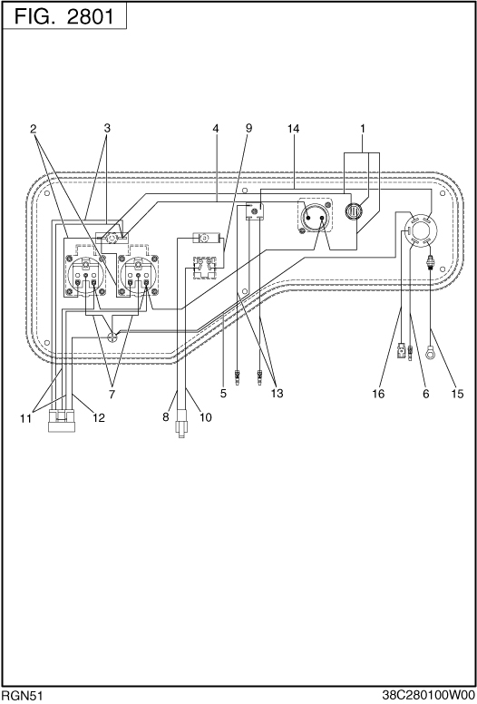 Wire Harness Diagram and Parts List for RGN51026500 RGN5100E Subaru Generator