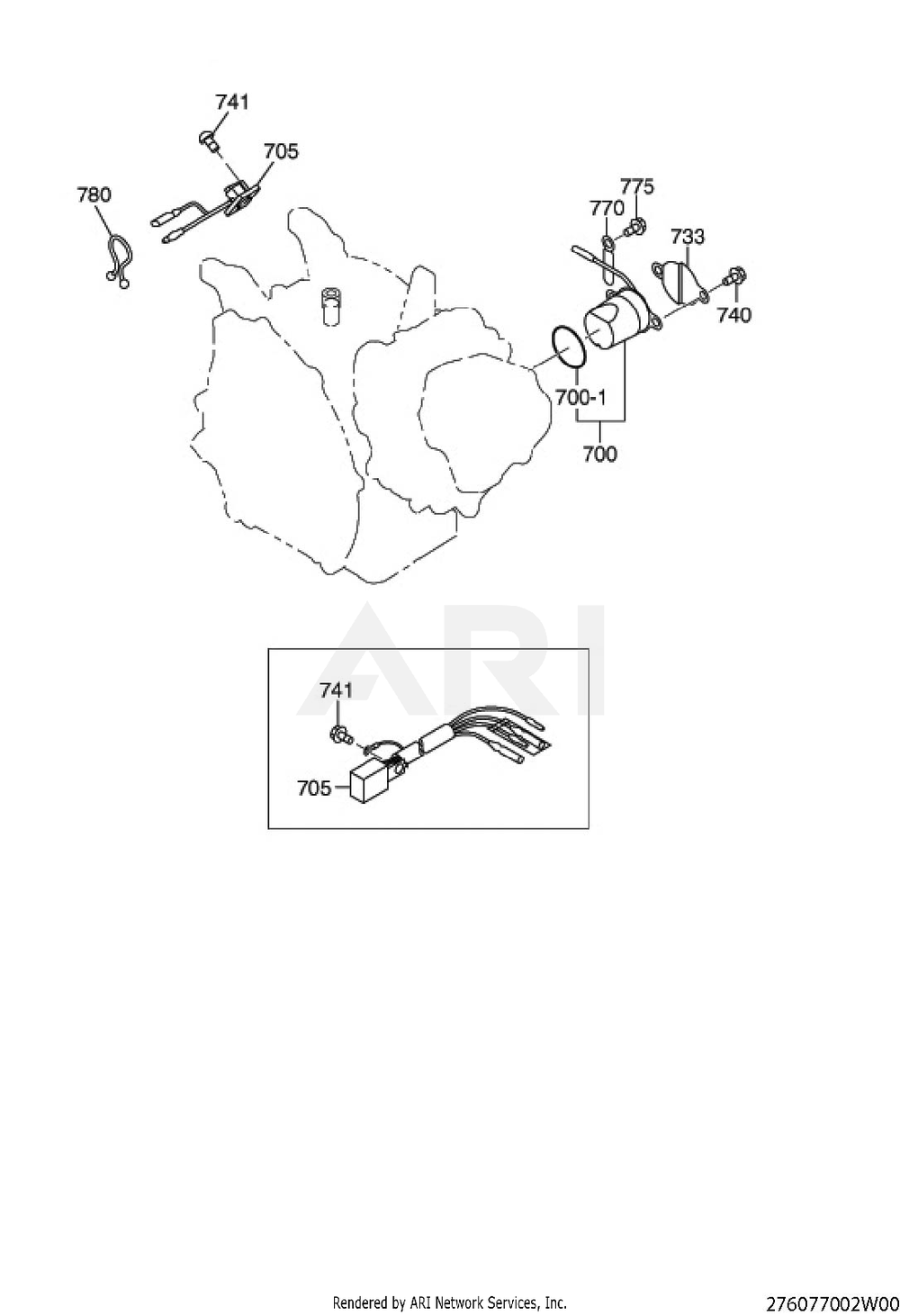 770 Electric Device Diagram and Parts List for EX130DE5010  Subaru Engine