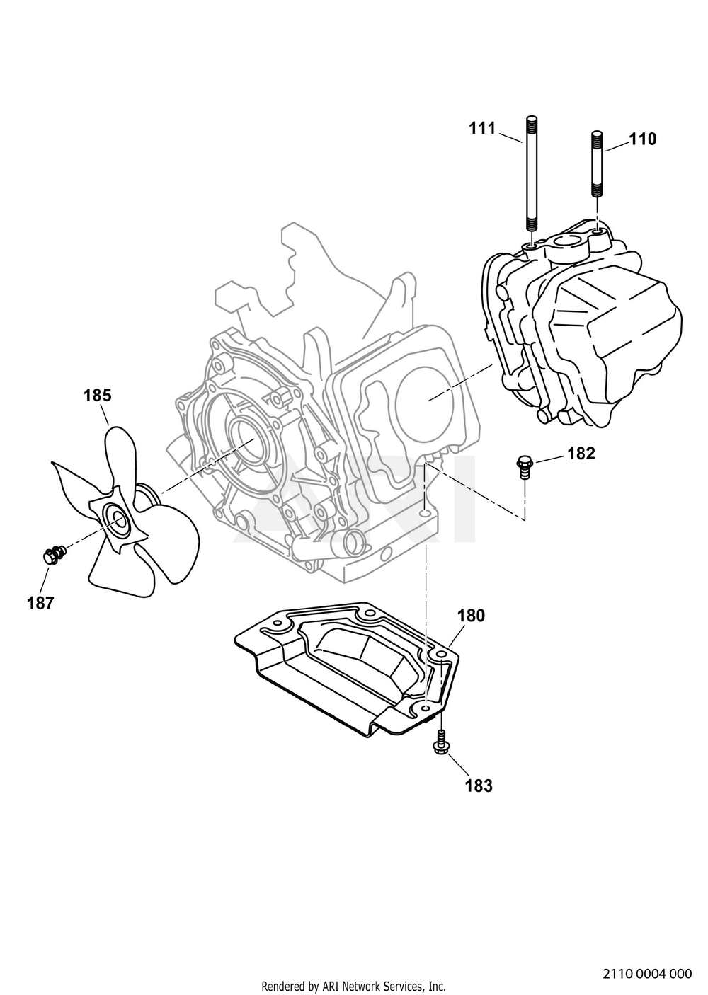 2110 Engine Diagram and Parts List for RAS43023600  Subaru Generator