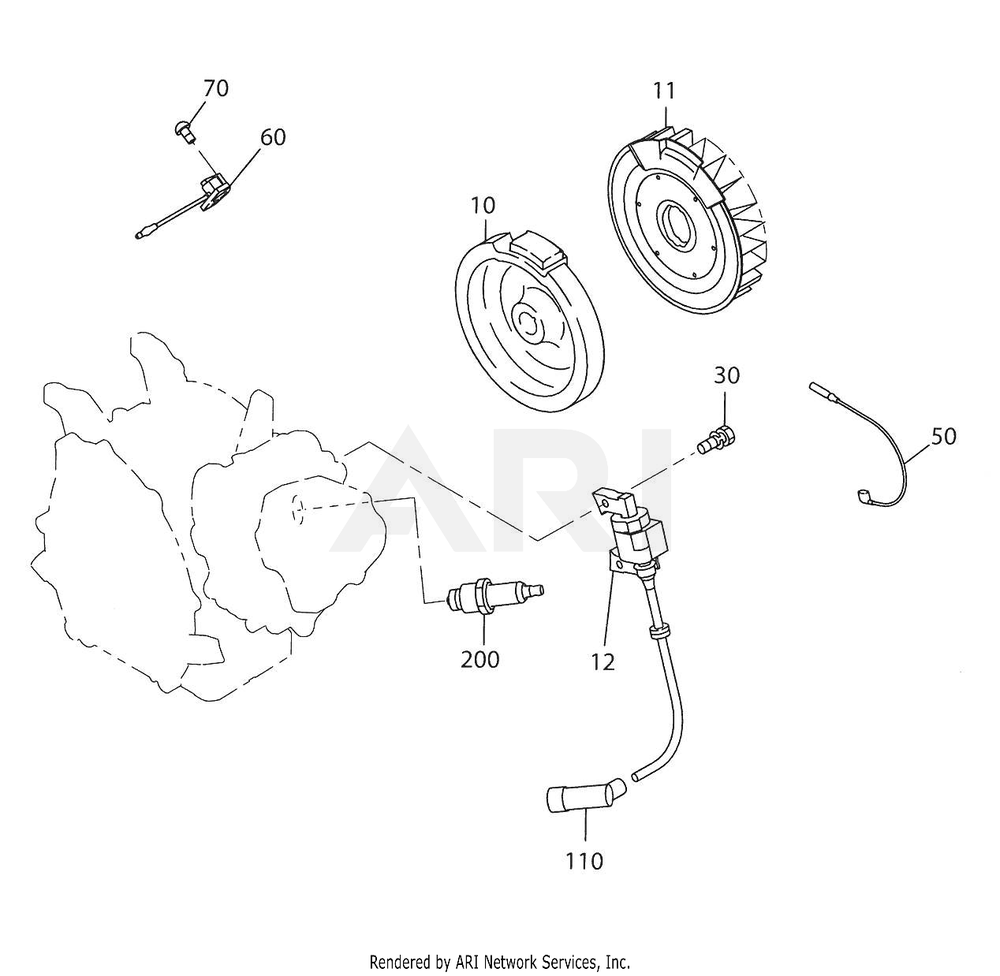 700 Electrc Device Diagram and Parts List for 170DT1141  Subaru Engine