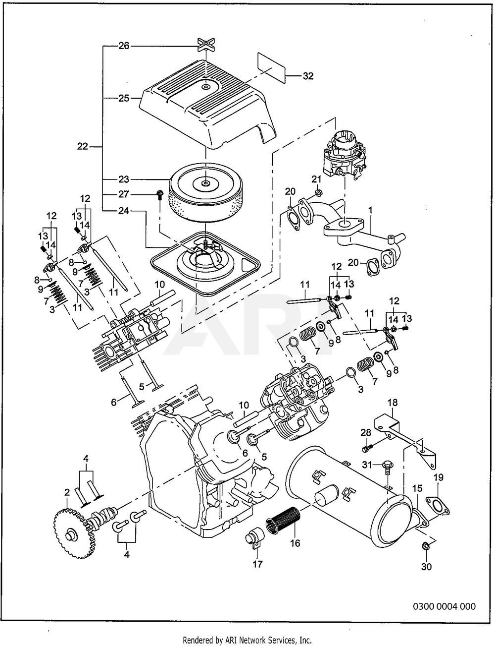 300 Intake And Exhaust Diagram and Parts List for RGV10K77010  Subaru Generator