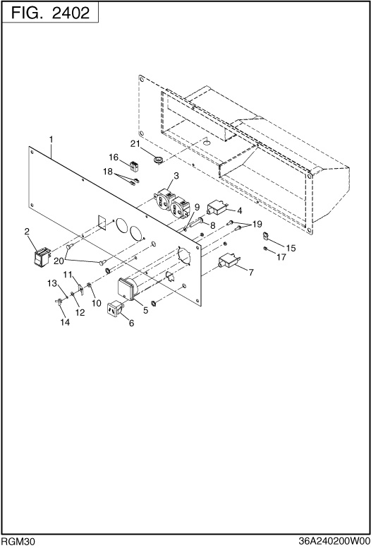 Control Box Diagram and Parts List for RGM30016000 RGX3000 Subaru Generator