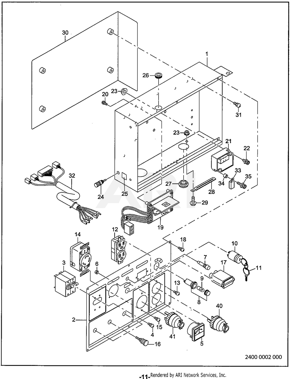 2400 Control 60hz - 120v, 240v Diagram and Parts List for RGV12K36030  Subaru Generator