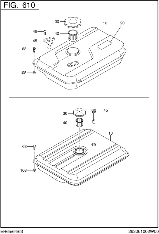 Fuel,lubricant Group Diagram and Parts List for EH650DA2542 EH650 Subaru Engine