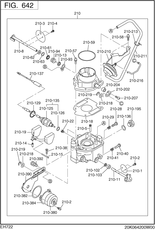 Fuel Lubricant Group Diagram and Parts List for EH722DS7010 EH722 Subaru Engine