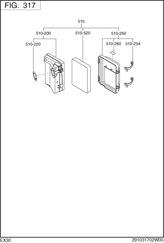 Intake Exhaust Diagram and Parts List for EX300DS2070 EX300 Subaru Engine