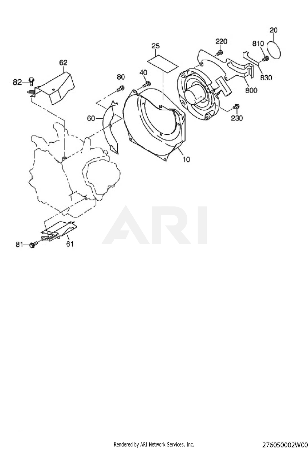 500 Cooling And Starting Diagram and Parts List for EX130DE5010  Subaru Engine