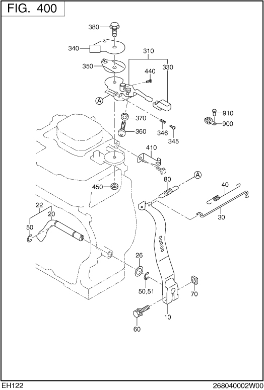 Governor,operation Diagram and Parts List for EH122B00090 EH122 Subaru Engine