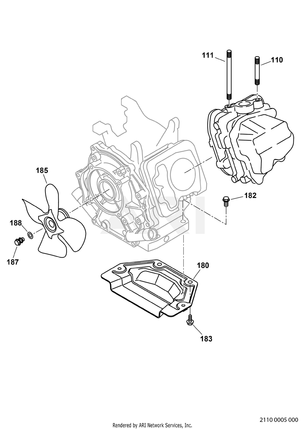 2110 Engine Diagram and Parts List for RAS32023600  Subaru Generator