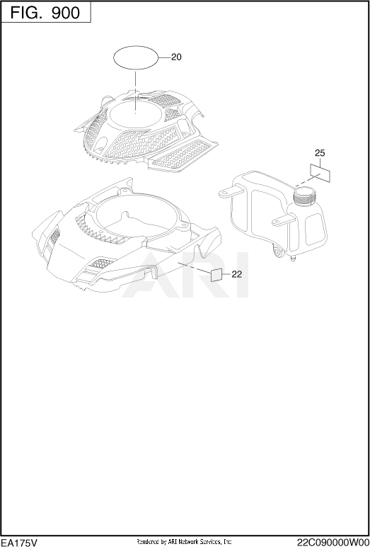 900 Accessory Diagram and Parts List for EA175VS7501  Subaru Engine