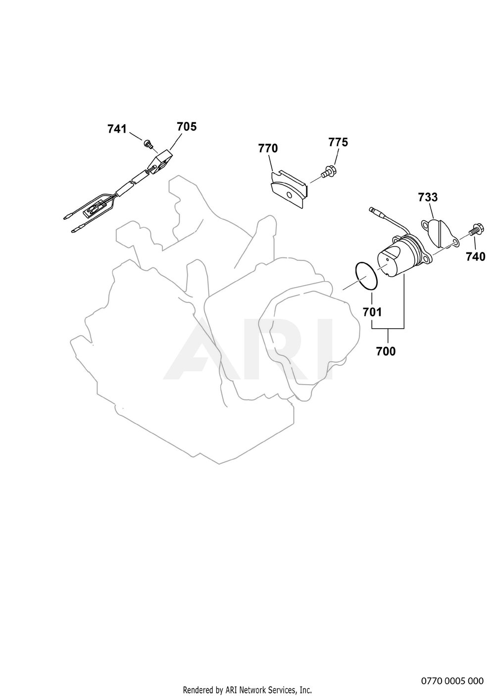 770 Electric Device Diagram and Parts List for EX270DS5087  Subaru Engine