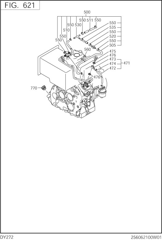 Fuel,lubricant Group Diagram and Parts List for DY272DS2990 DY272 Subaru Engine