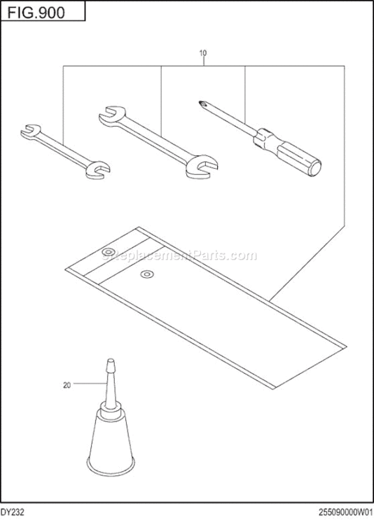 Accessories Label Diagram and Parts List for DY232BB0200  Subaru Engine