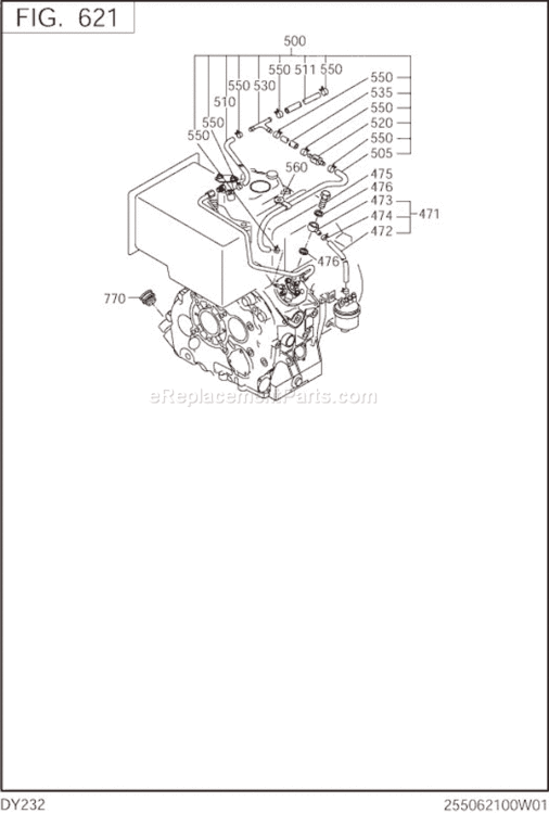 Page L Diagram and Parts List for DY232BS7000  Subaru Engine