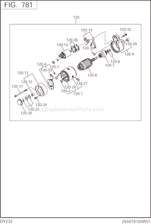 Page P Diagram and Parts List for DY232BS7000  Subaru Engine