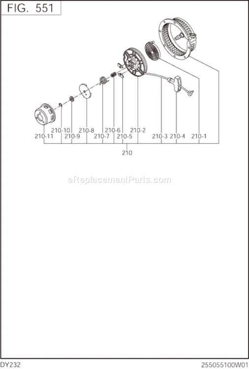 Page H Diagram and Parts List for DY232DD0150  Subaru Engine