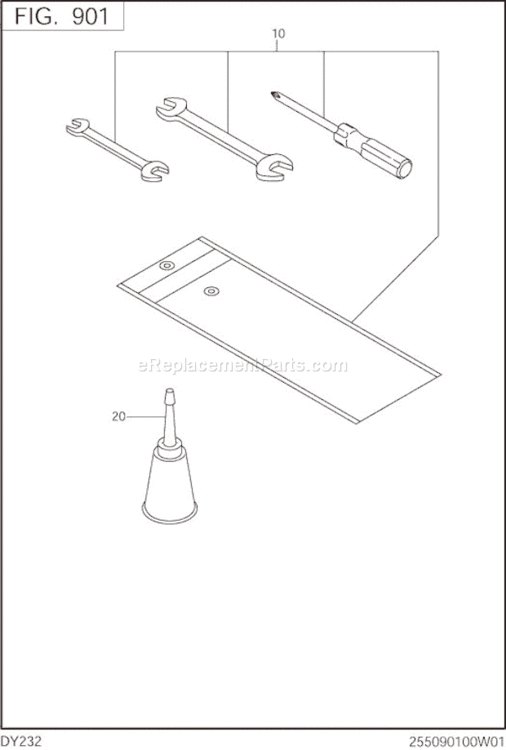 Accessories Label Diagram and Parts List for DY232DD0200  Subaru Engine