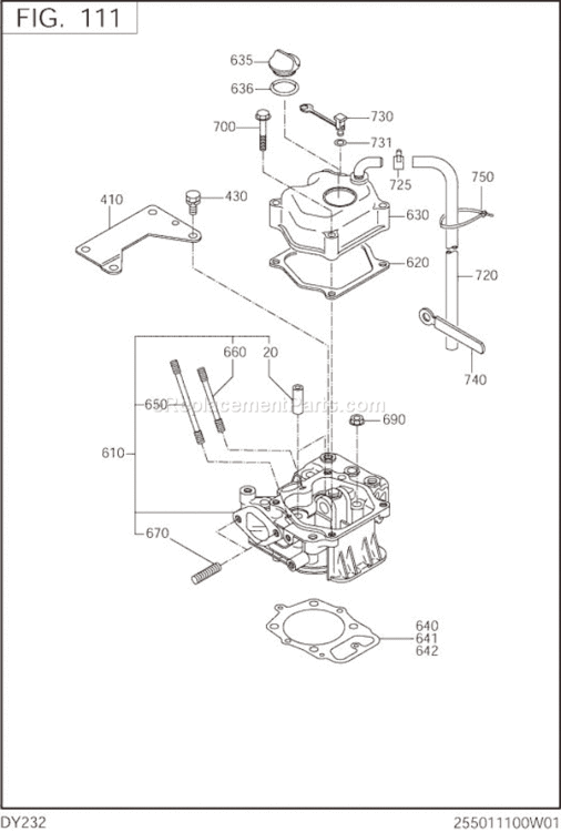 Page B Diagram and Parts List for DY232DD103S  Subaru Engine