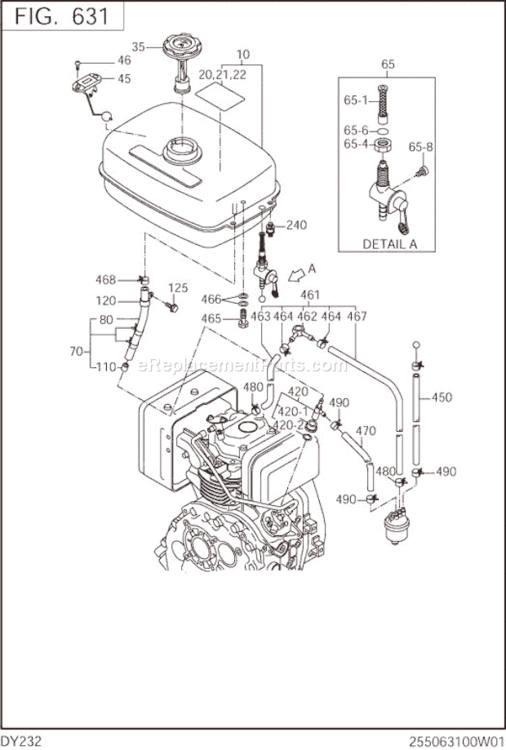 Page L Diagram and Parts List for DY232DD1130  Subaru Engine