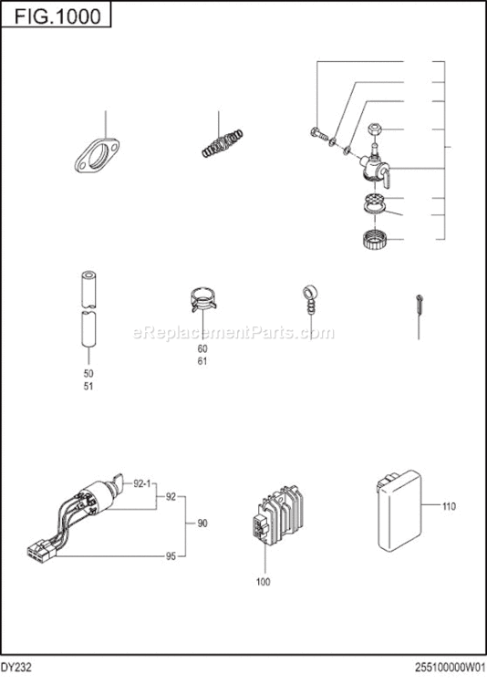 0 Tandoku-Hassou-Buhin Diagram and Parts List for DY232DD4070  Subaru Engine