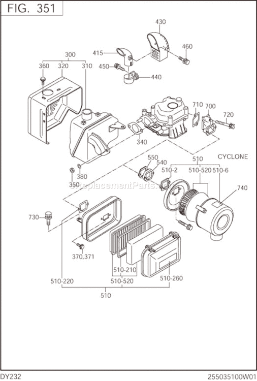 Page F Diagram and Parts List for DY232DD4170  Subaru Engine