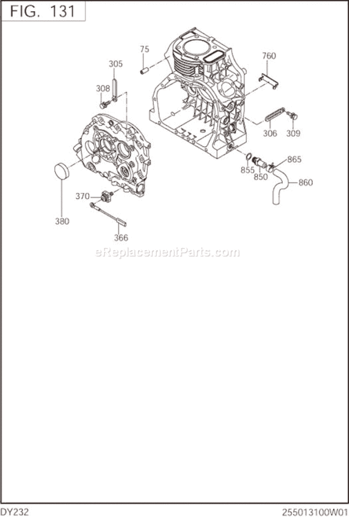Page C Diagram and Parts List for DY232DD5160  Subaru Engine