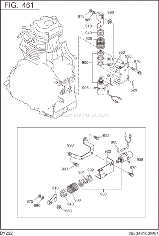Page G Diagram and Parts List for DY232DS1290  Subaru Engine