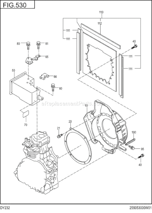 Page K Diagram and Parts List for DY232DS2810  Subaru Engine