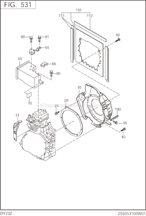 Cooling,Starting Diagram and Parts List for DY232DS283S  Subaru Engine