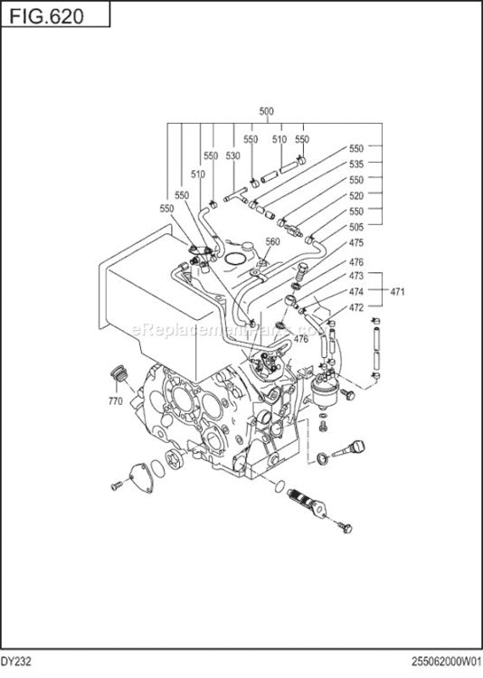 Page M Diagram and Parts List for DY232DS2850  Subaru Engine
