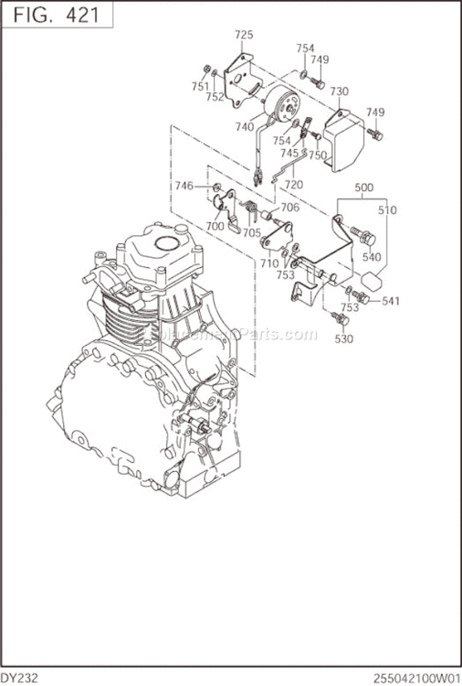 Page G Diagram and Parts List for DY232DS5460  Subaru Engine
