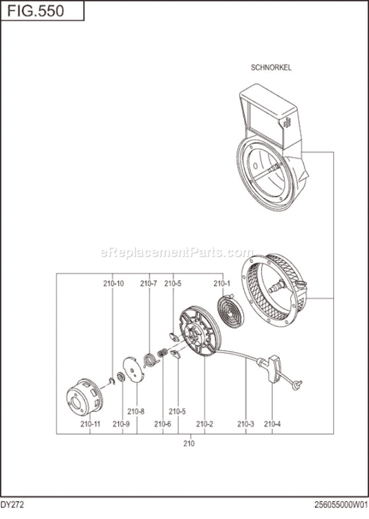Page H Diagram and Parts List for DY272BB0010  Subaru Engine
