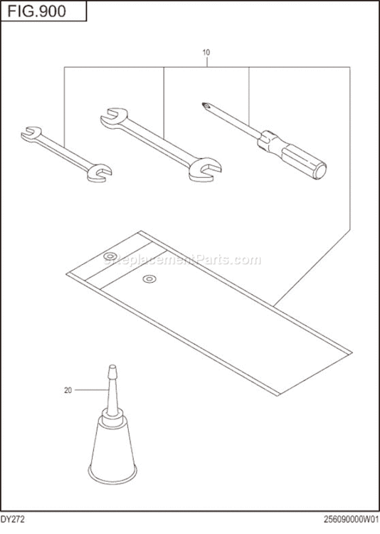 Accessories Label Diagram and Parts List for DY272BB0210  Subaru Engine