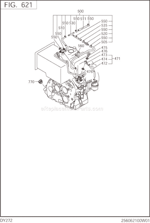 Page L Diagram and Parts List for DY272BS7000  Subaru Engine