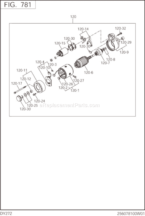 Page P Diagram and Parts List for DY272BS7000  Subaru Engine
