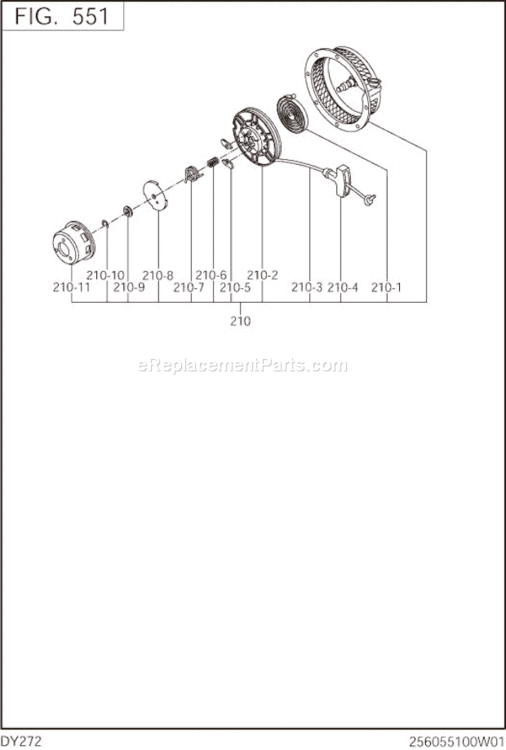 Page H Diagram and Parts List for DY272DD5290  Subaru Engine