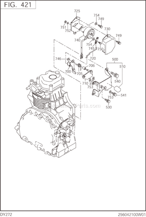 Page H Diagram and Parts List for DY272DD5430  Subaru Engine