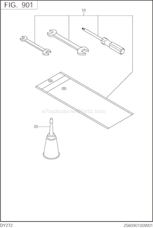 Accessories Label Diagram and Parts List for DY272DS0010  Subaru Engine